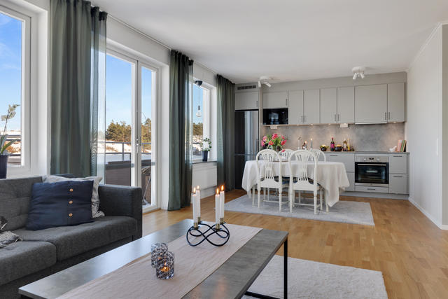 Fint ljusinsläpp och öppen planlösning