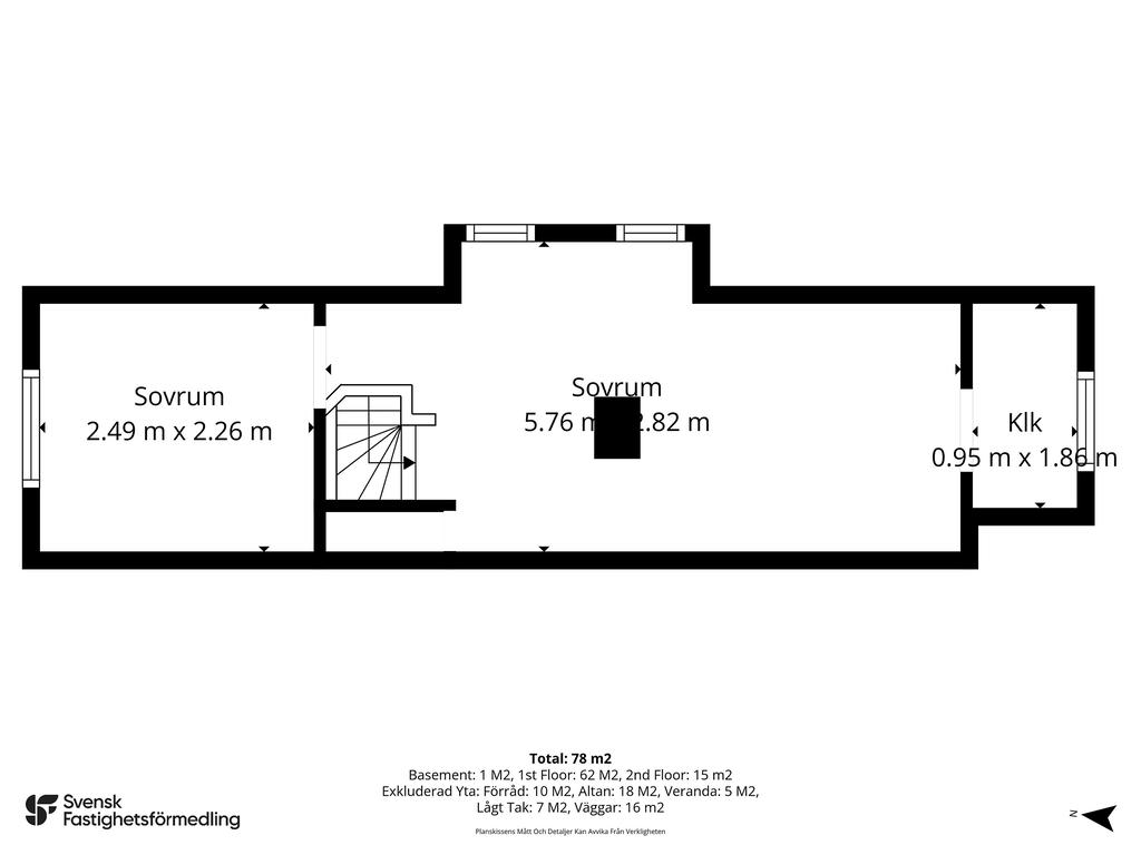 Planritning övre plan