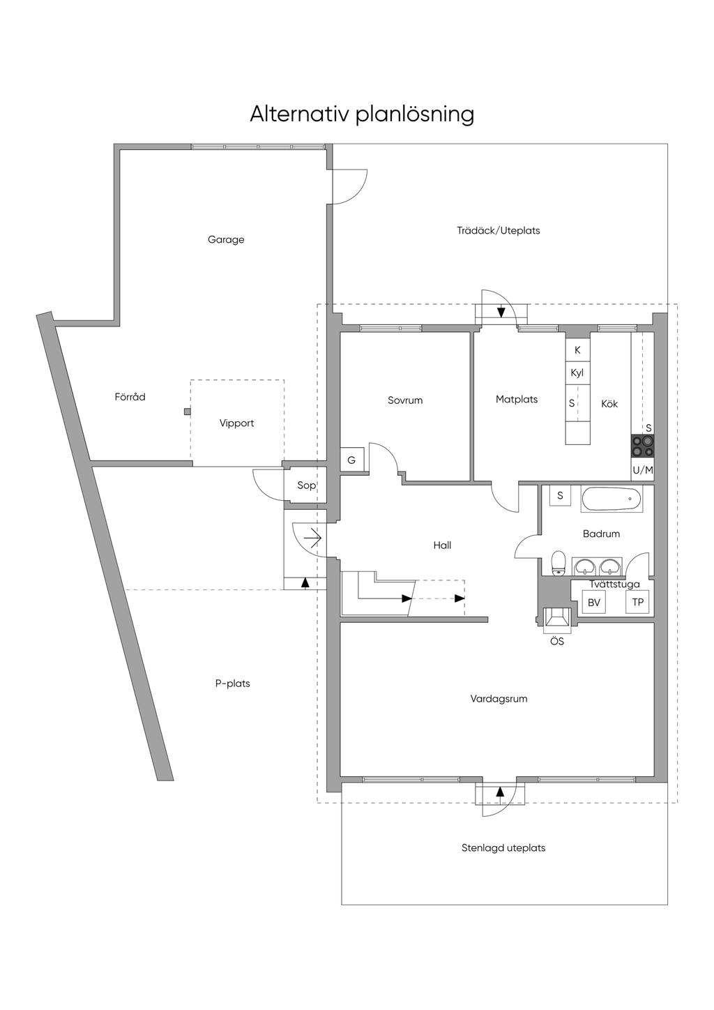 Alternativ Planskiss Entréplan, 2D