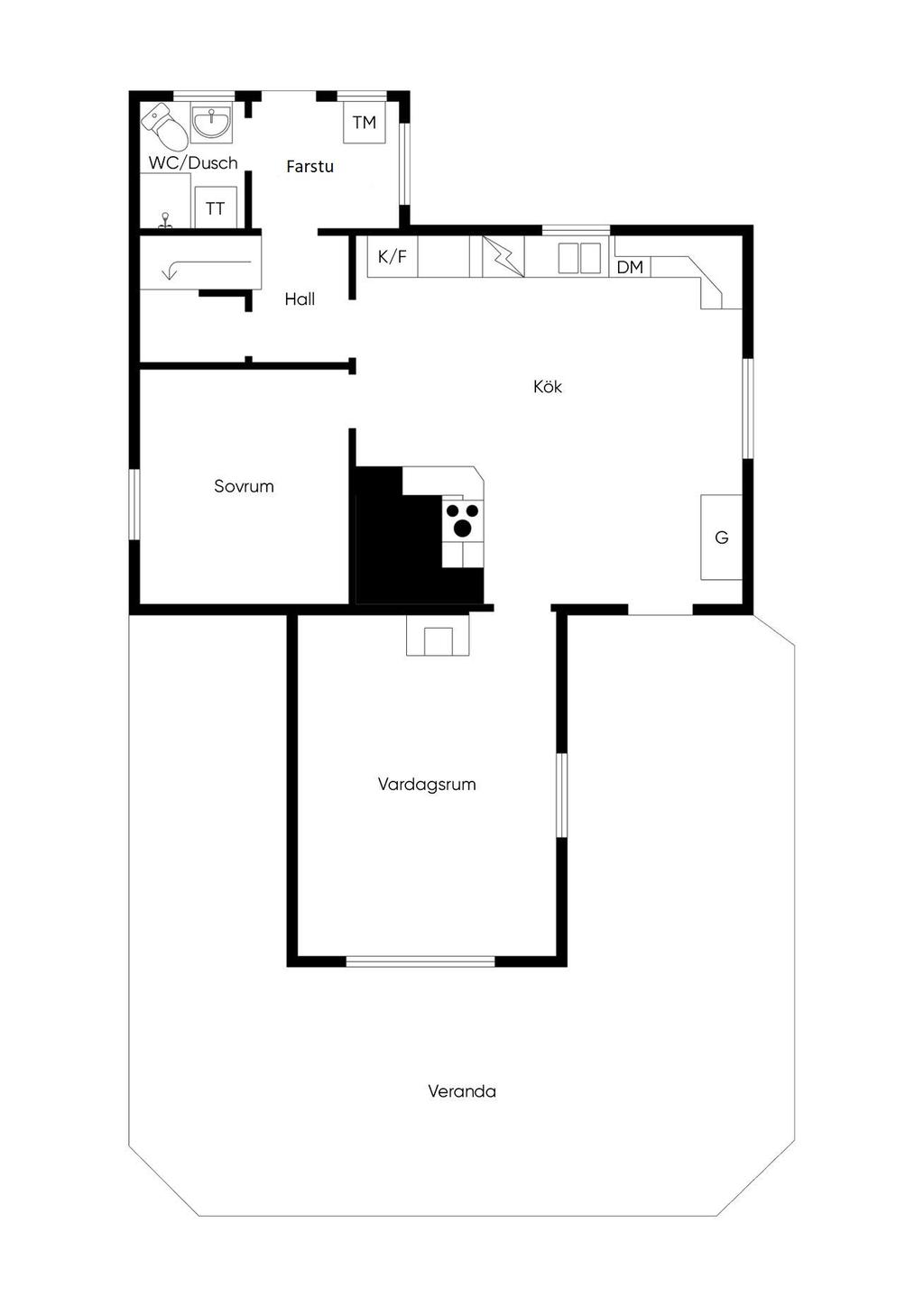 Planritning nedre plan