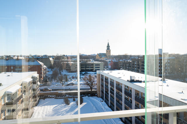 Vy från balkongen högst upp i huset