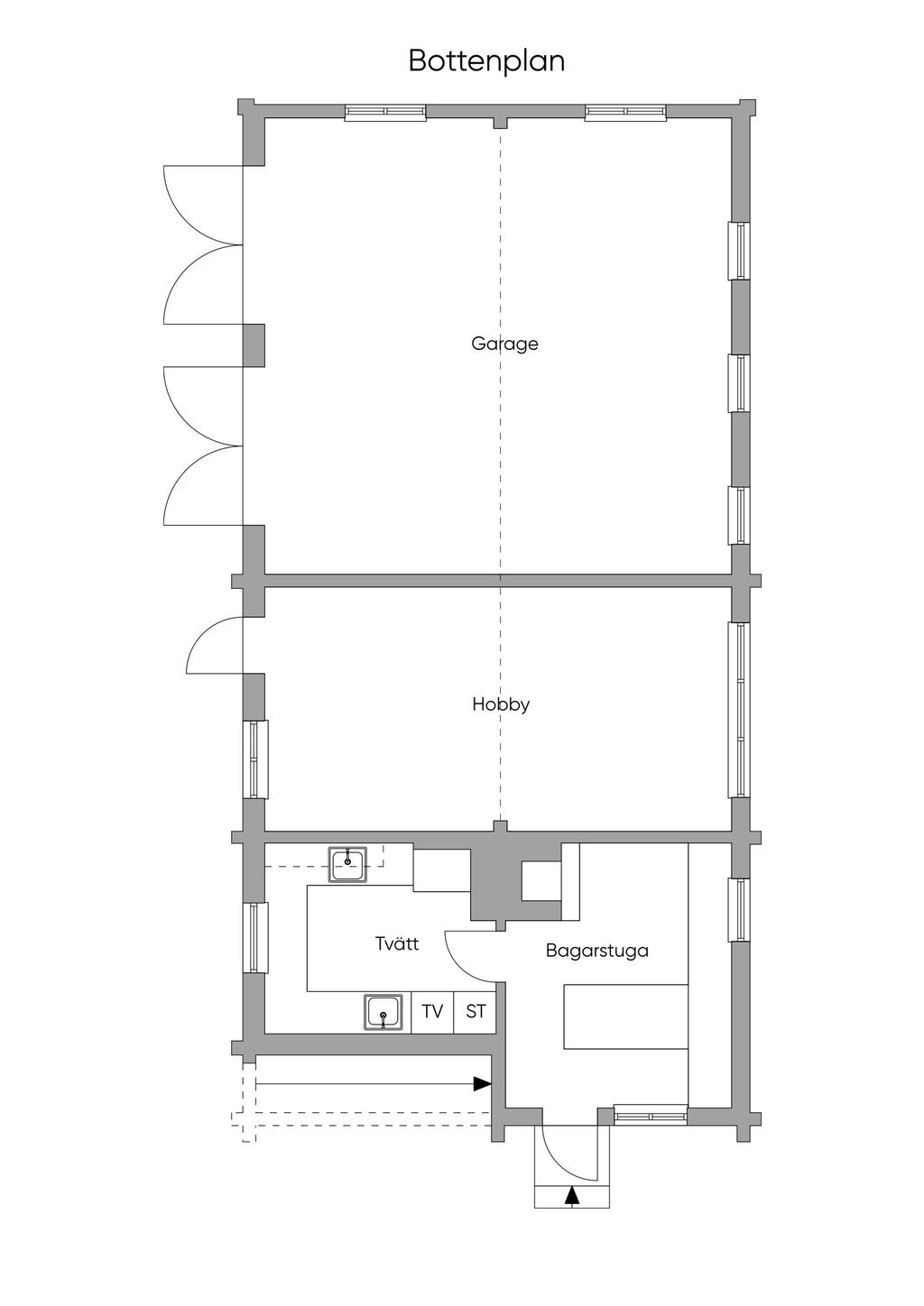 Planlösning entéplan extra byggnad.