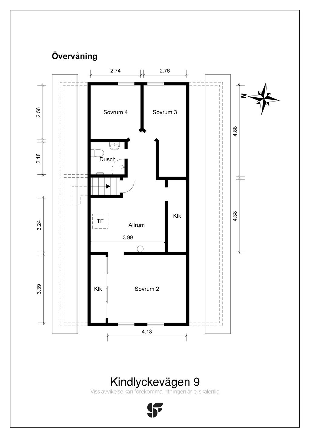 Planritning övervåning 