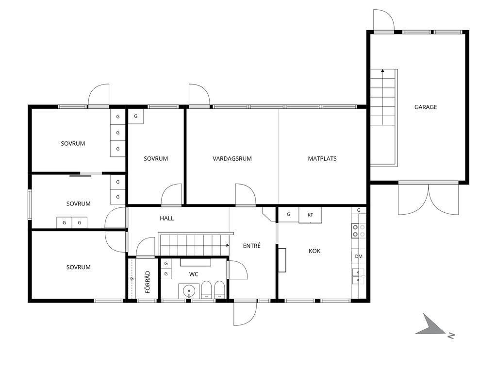 Förslag på 4 sovrum.
