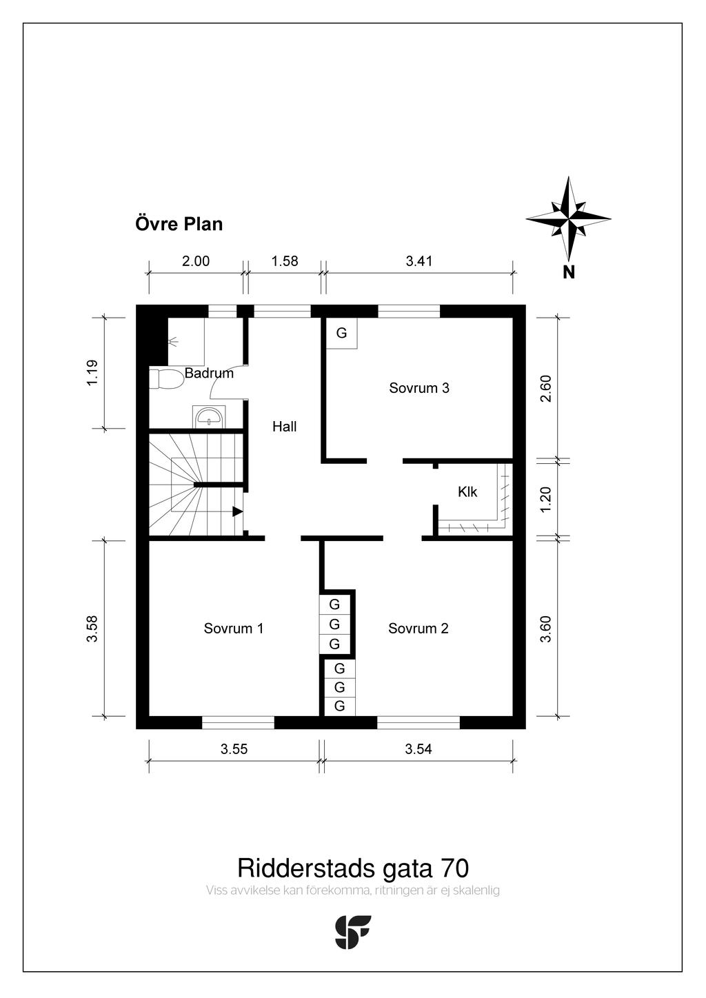 Planritning övervåning
