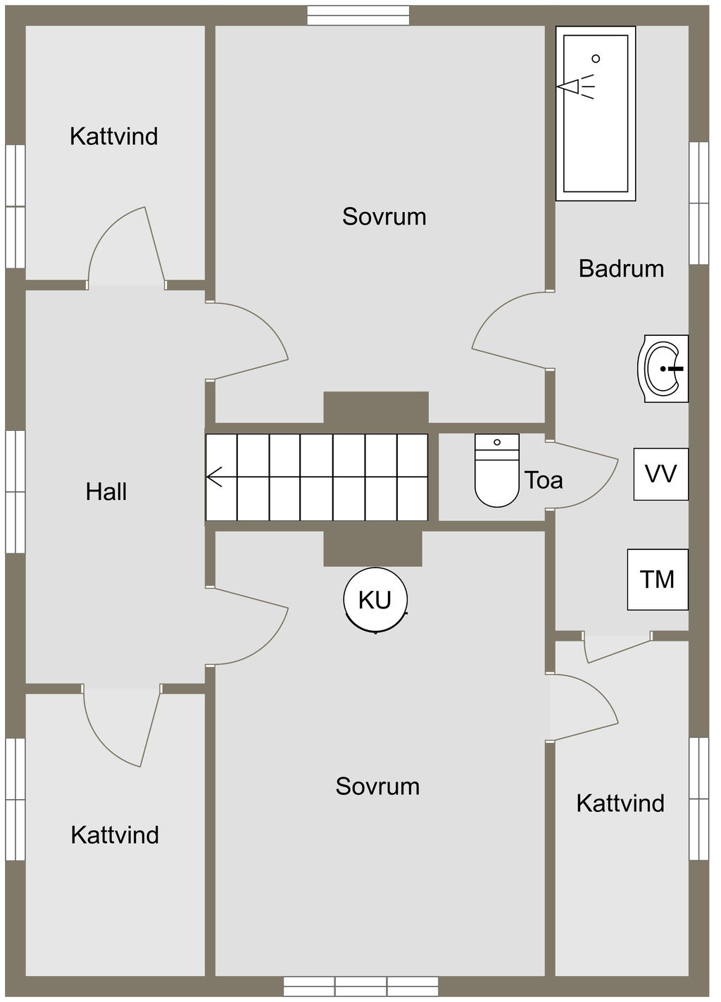 Planlösning, övre plan