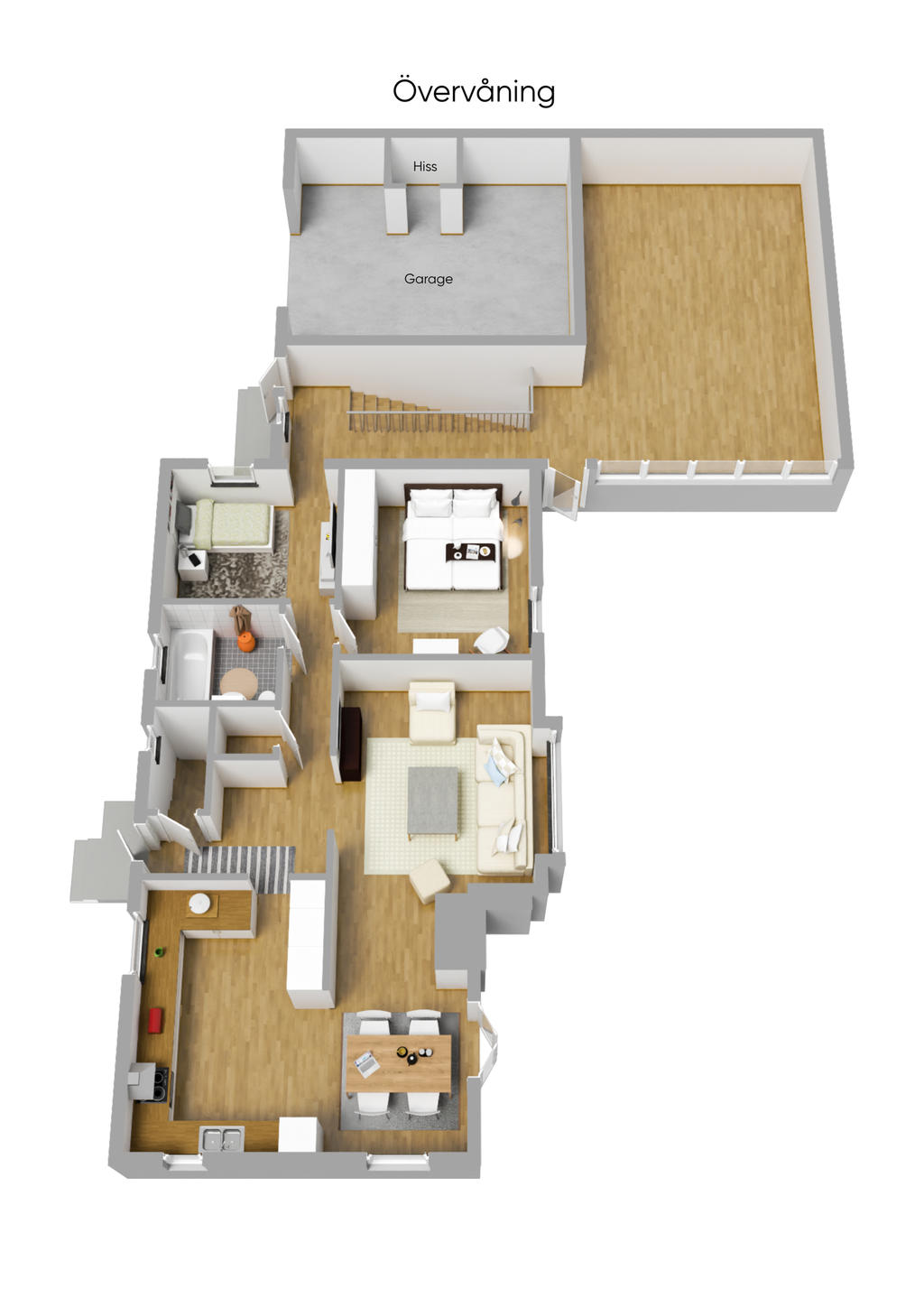 Planlösning entréplan 3D