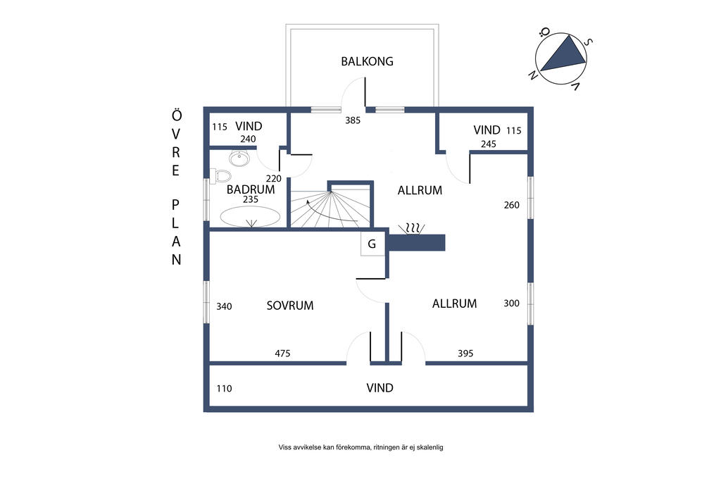Planlösning, övre plan
