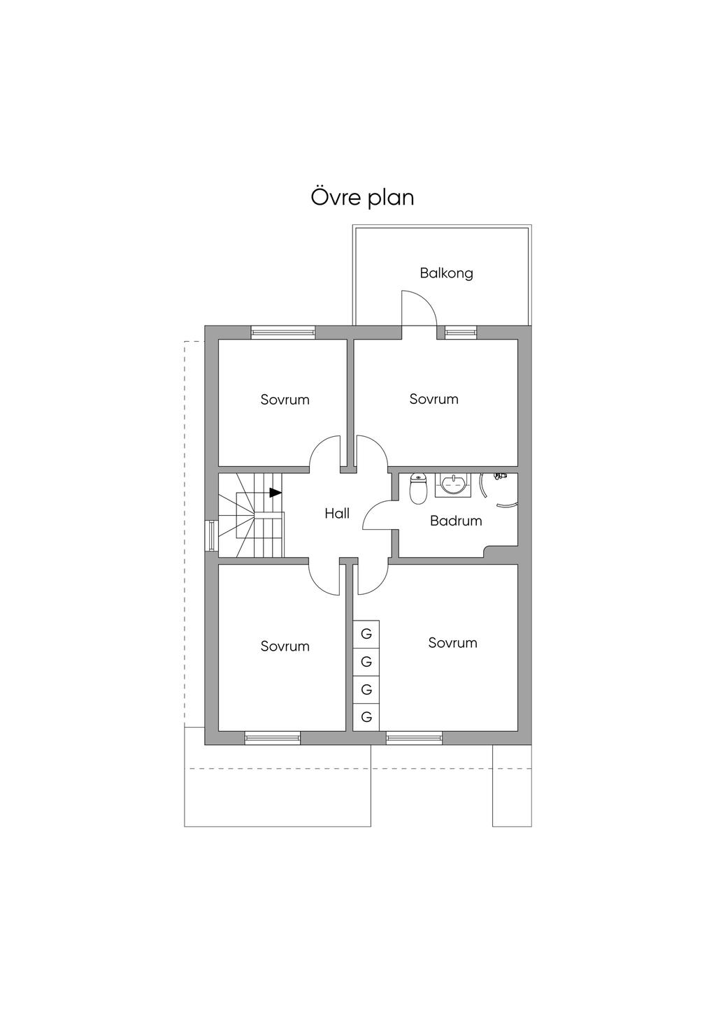 Planlösning Övre plan