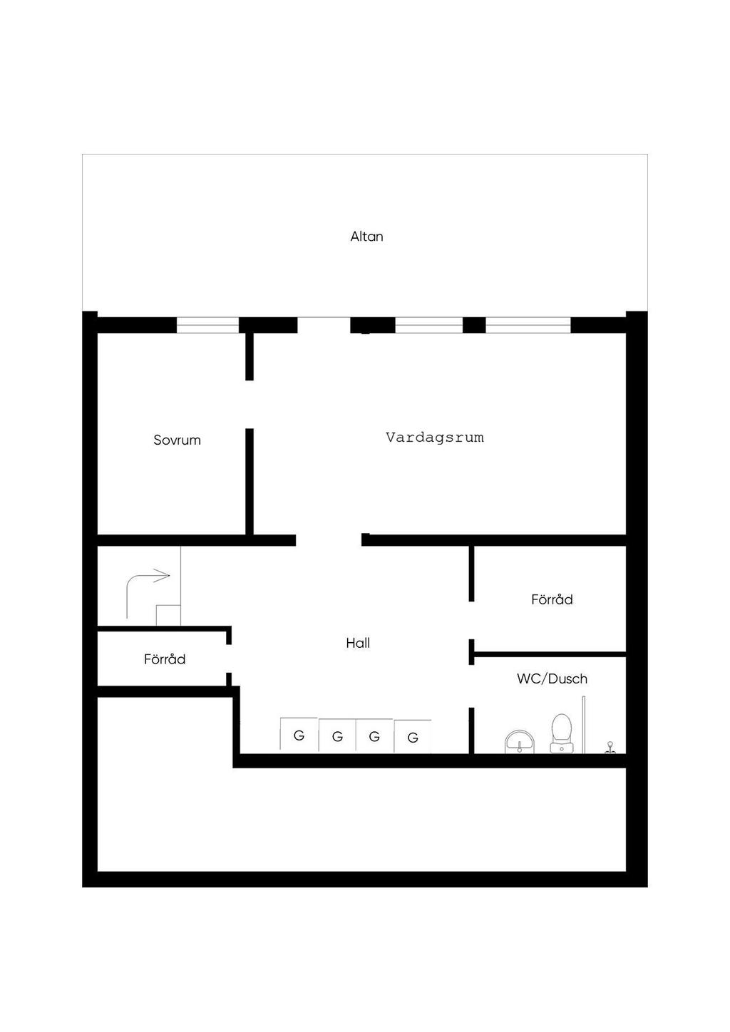 Alternativ planlösning Suterrängplan 