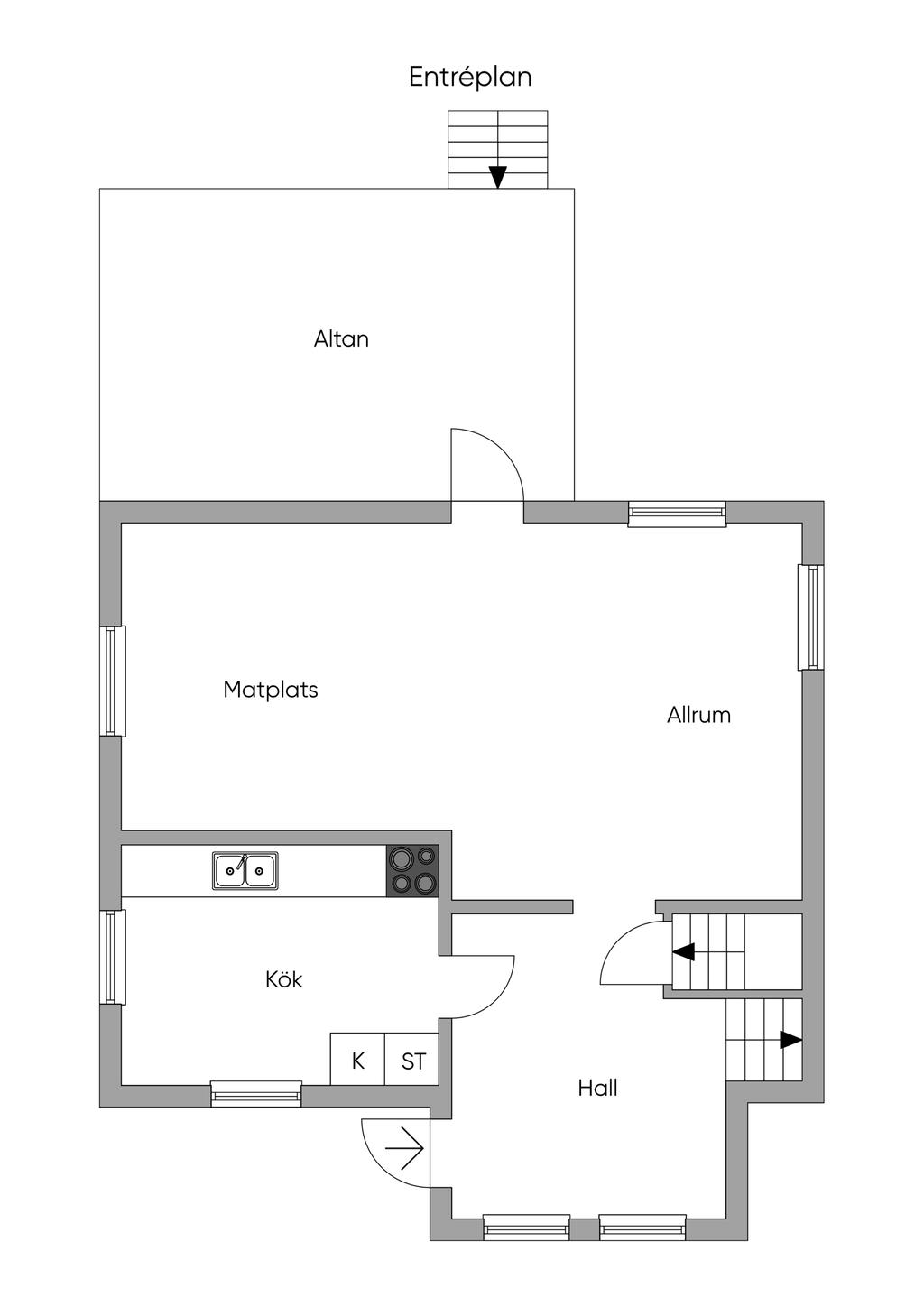 Planlösning Entr´eplan
