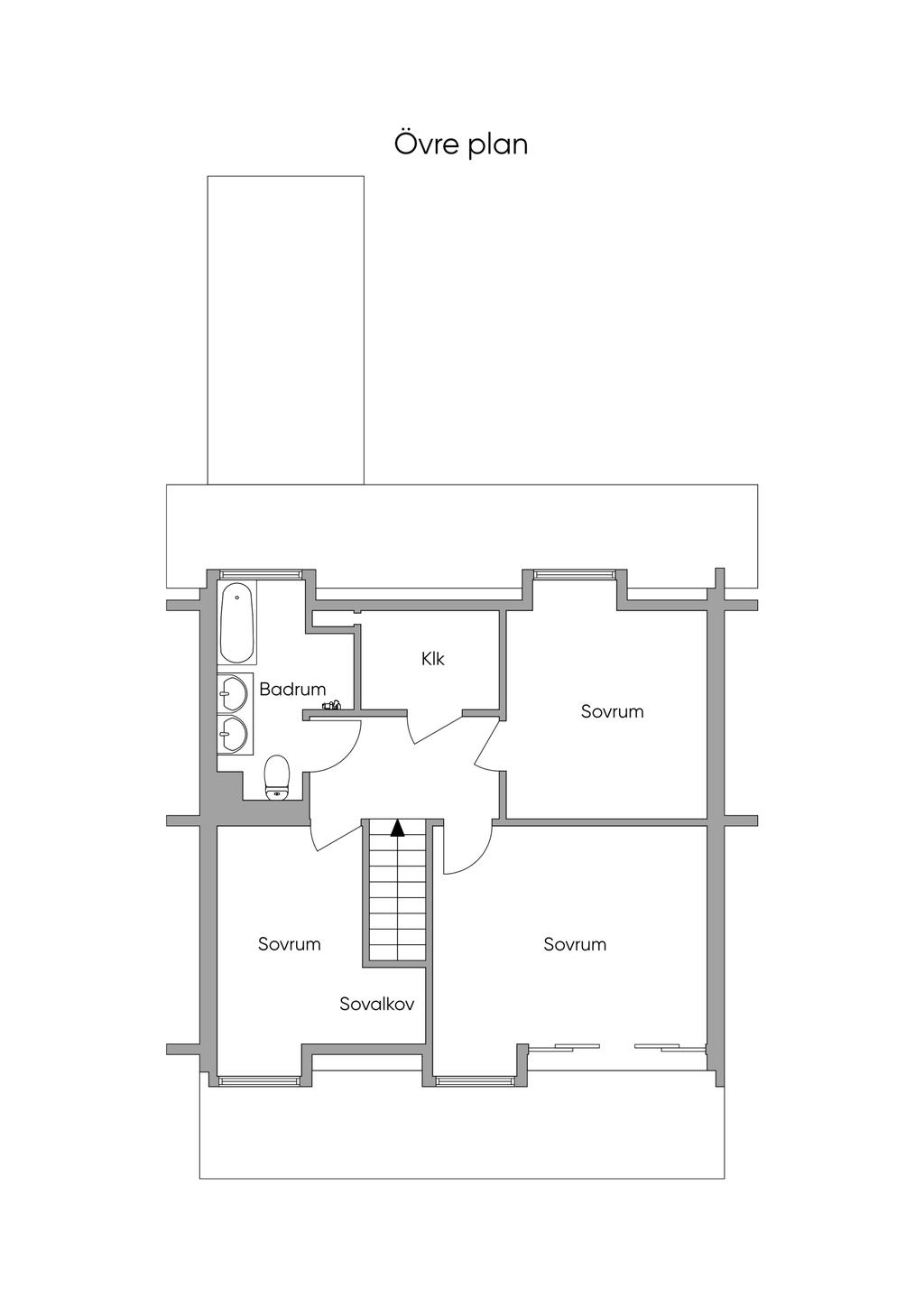Planlösning övre plan