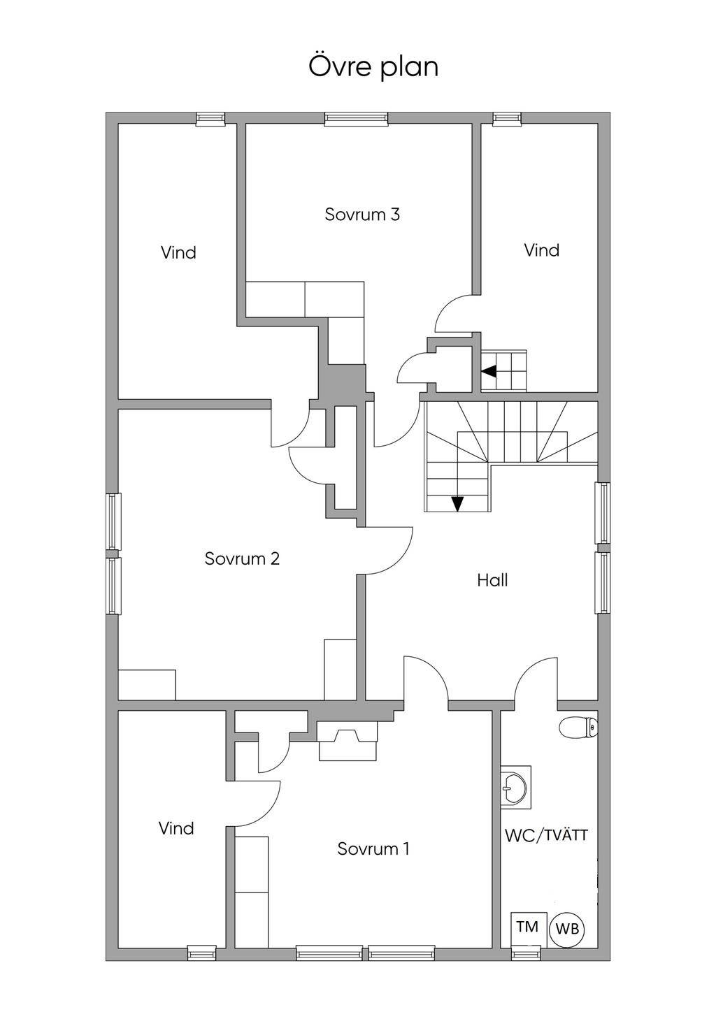 Planlösning övre plan