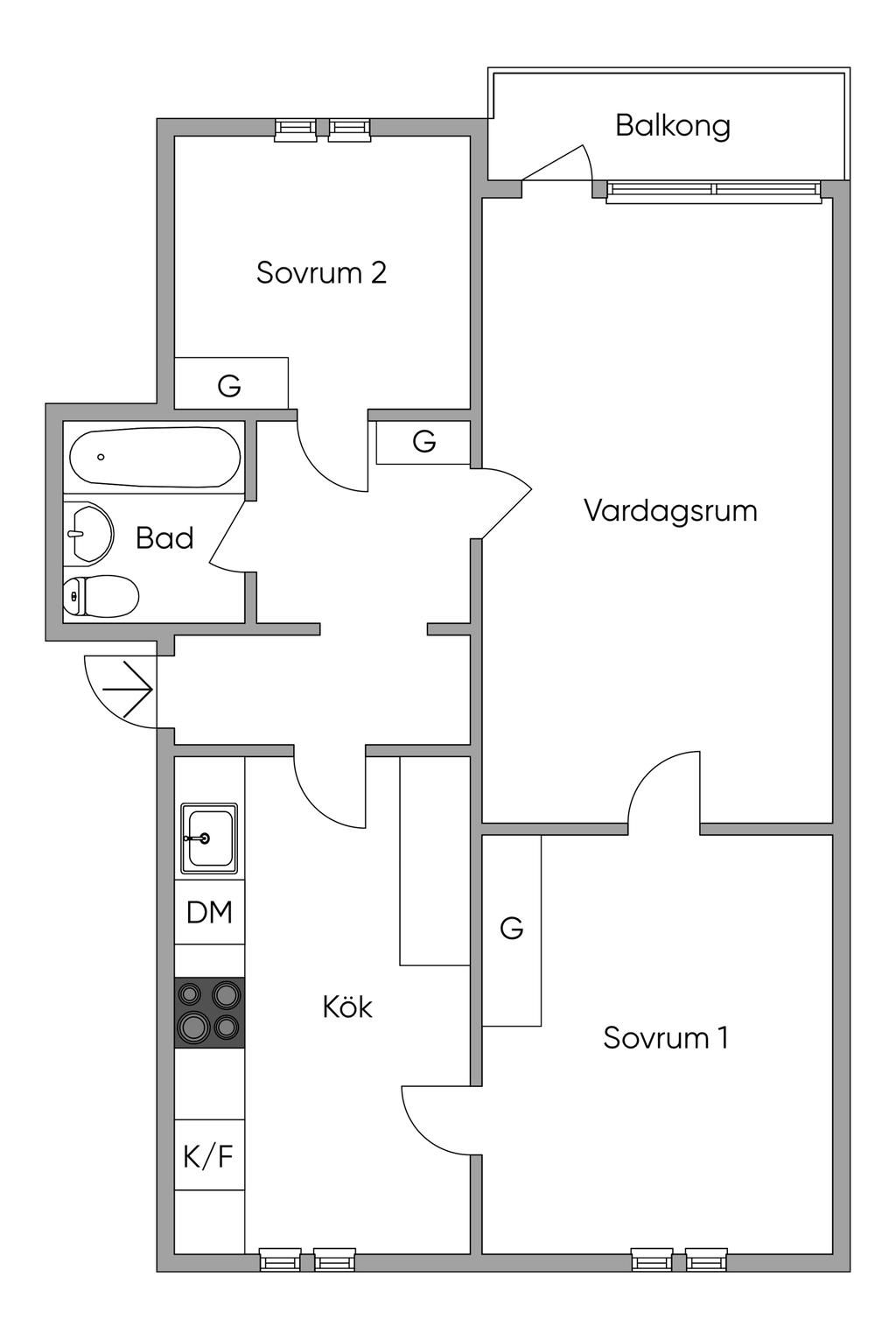 Planritningen ska vara spegelvänd. 