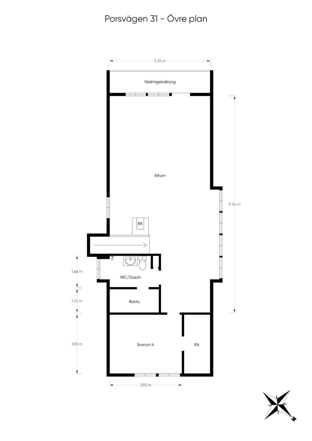 Planritning övervåning 