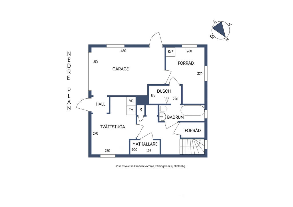 Planlösning, nedre plan