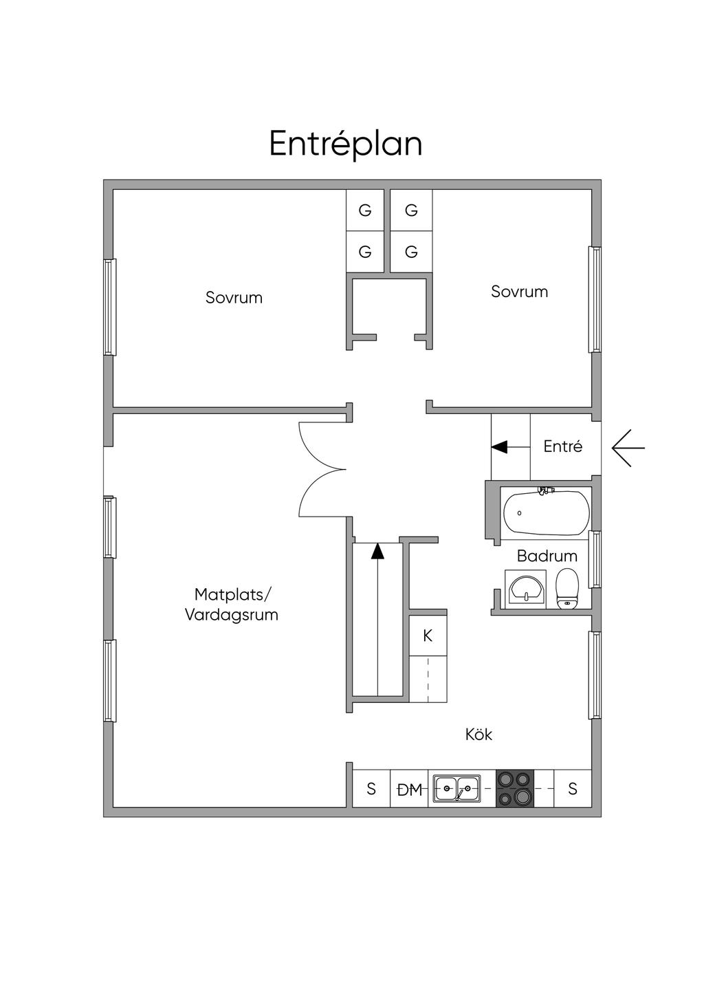Planlösning entréplan 