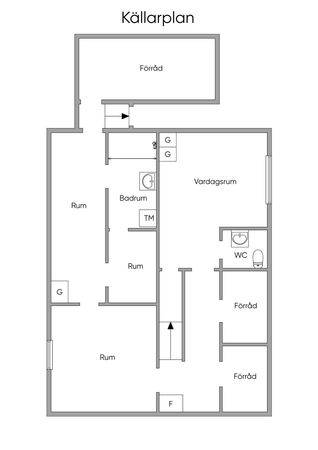 Planlösning källarplan 