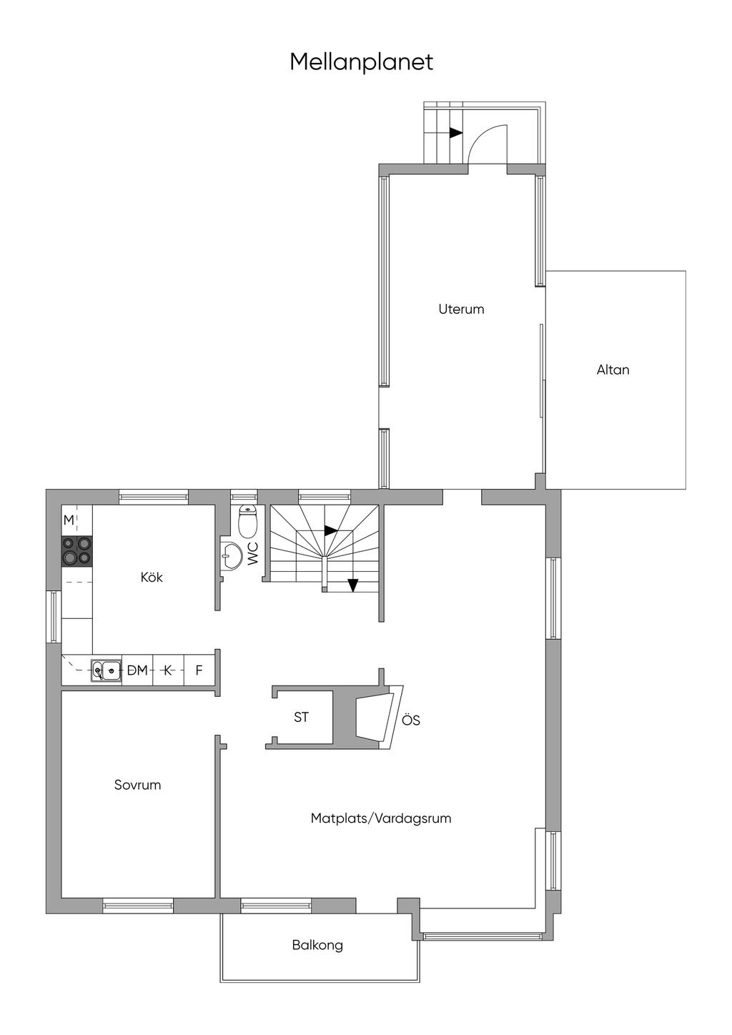 Planlösning mellanplanet