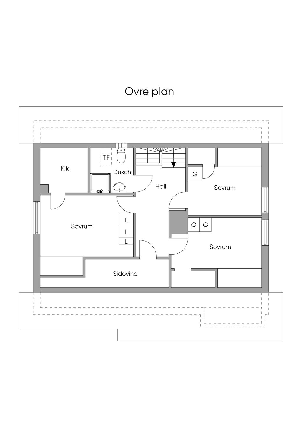 Planlösning övre plan