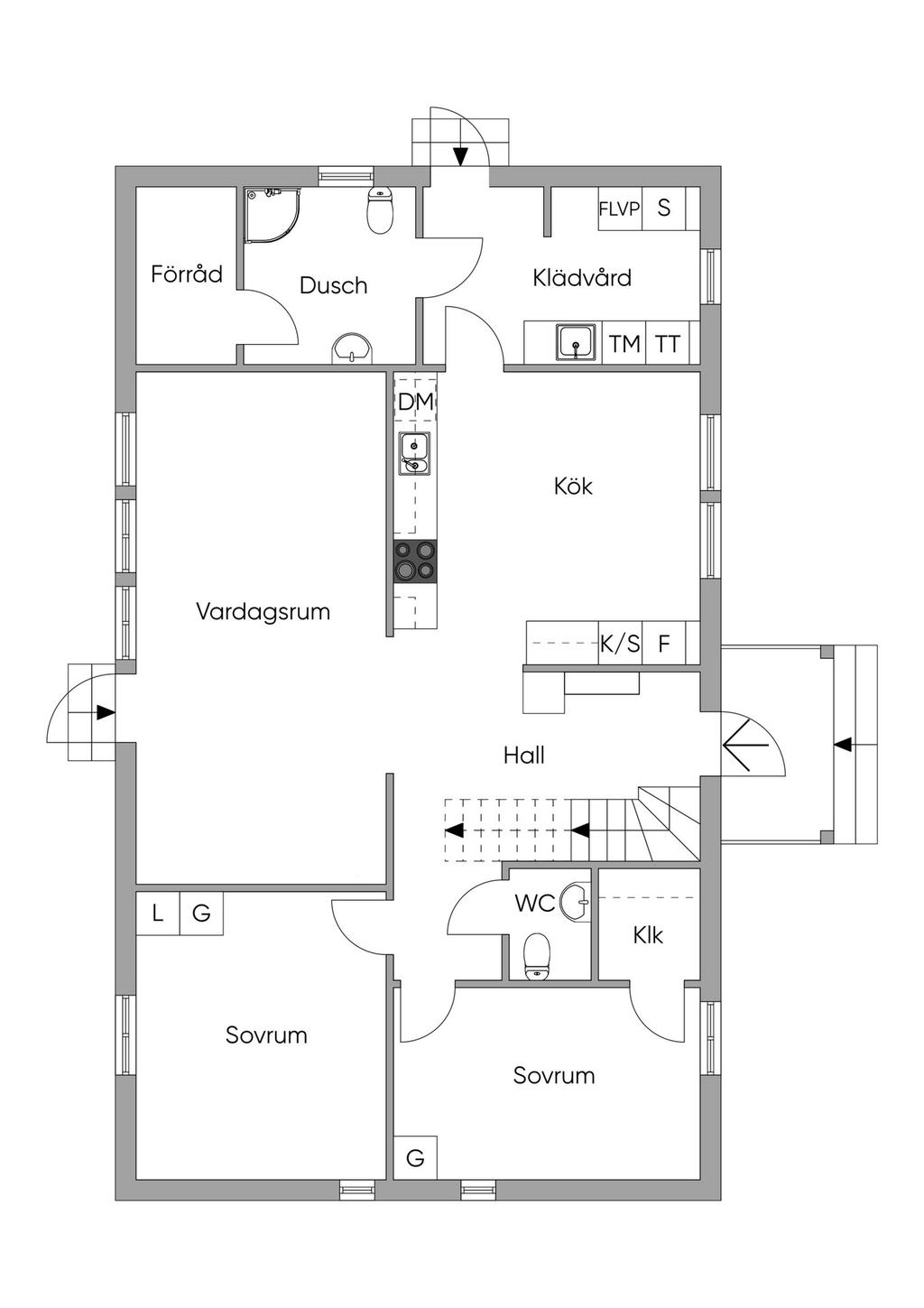 Planlösning. Ej skalenlig. Avvikelser kan förekomma. 