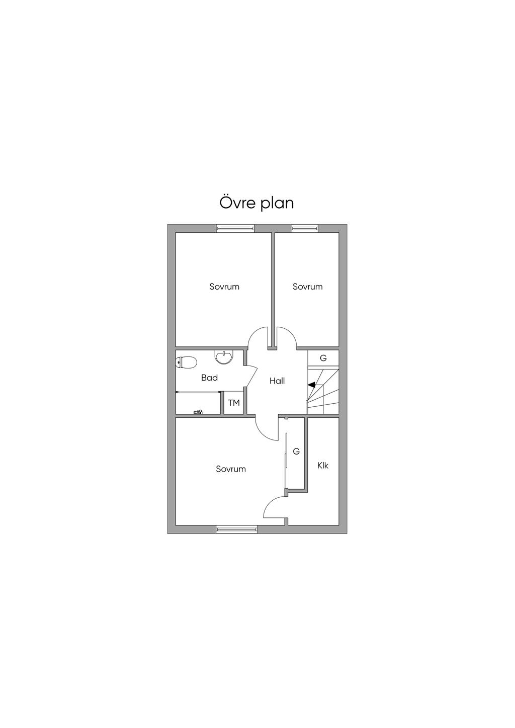 Planlösning övre plan