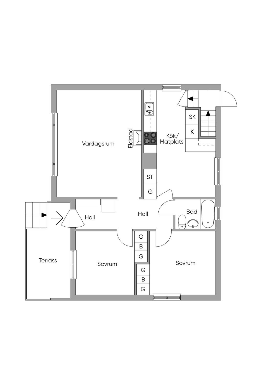Planlösning. Entréplan