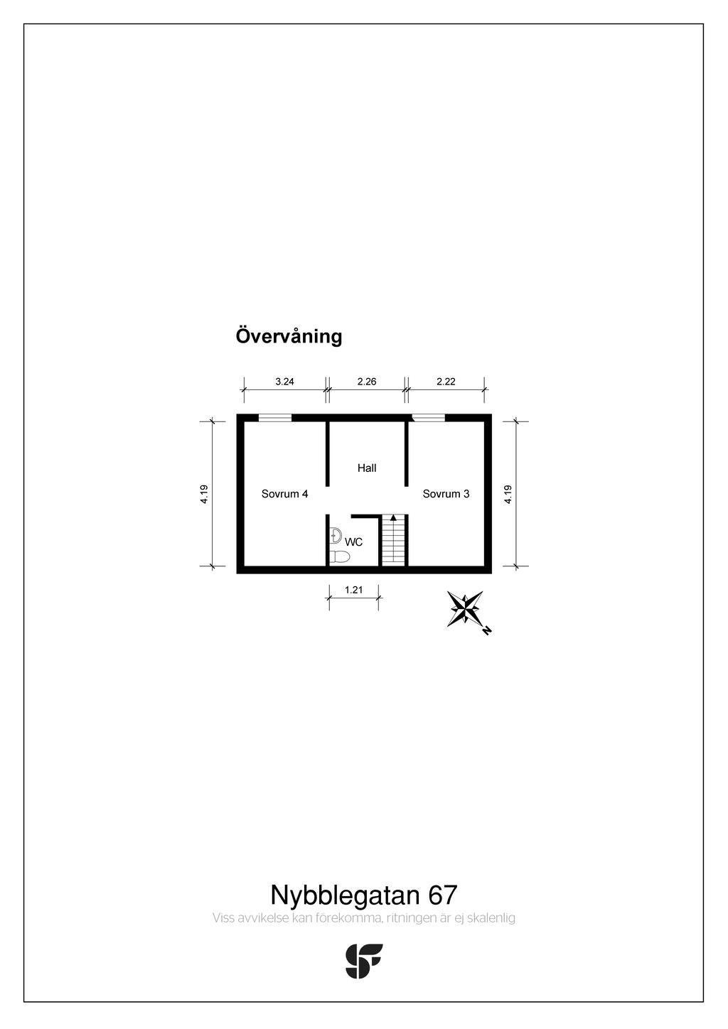 Planritning övervåning 