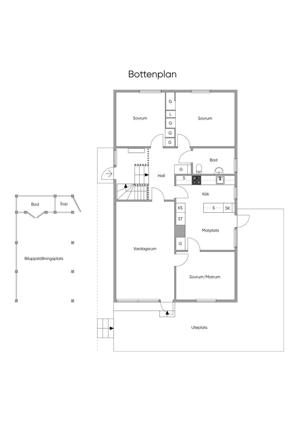 Planritning bottenplan