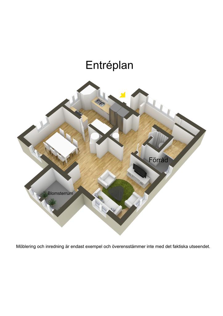 Entréplan, 3D-skiss