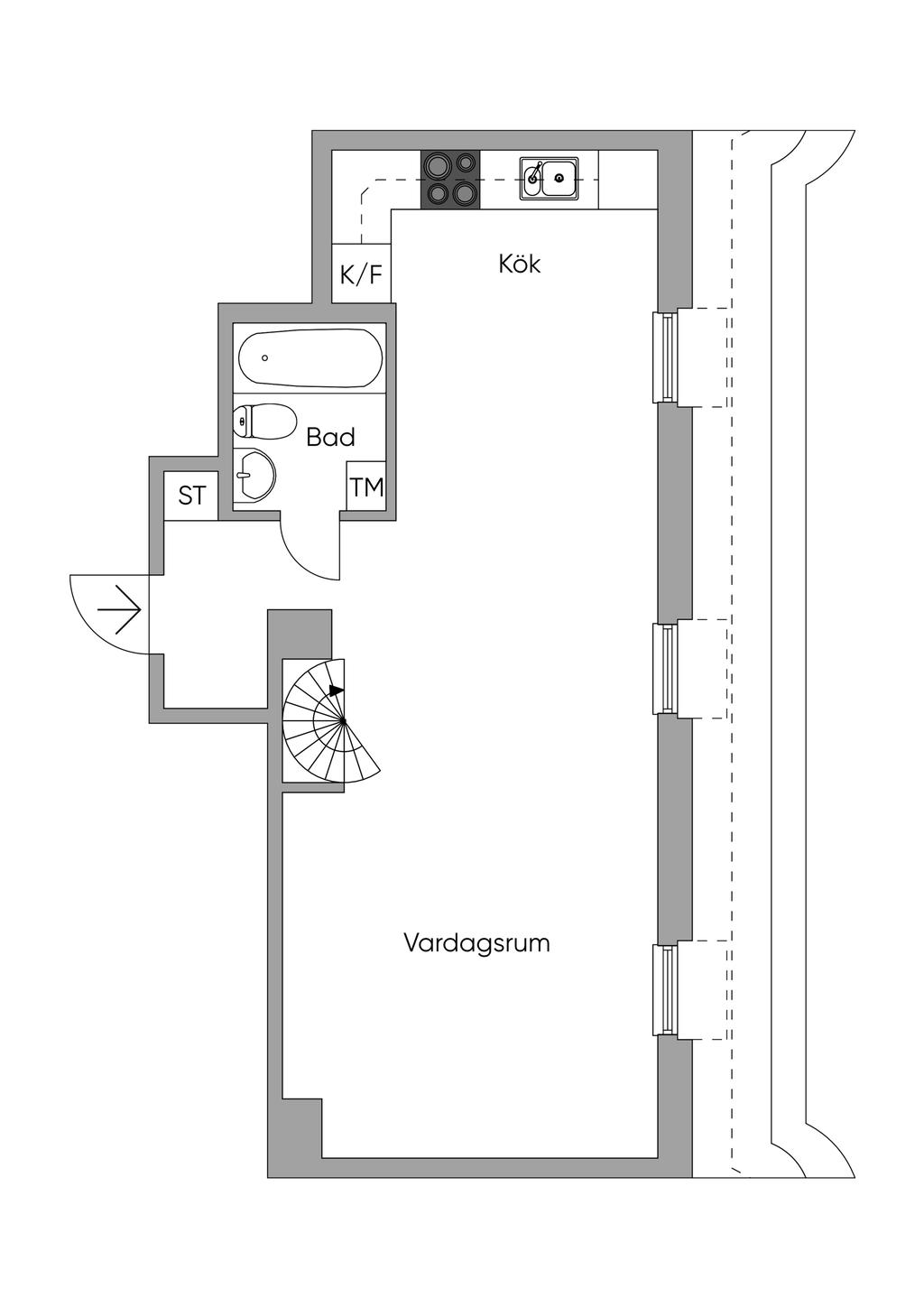 Planritning - Nedre plan