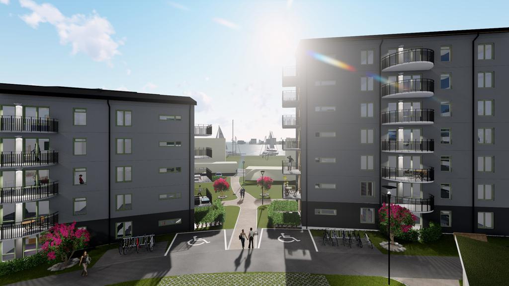 Vy över husen från baksidan