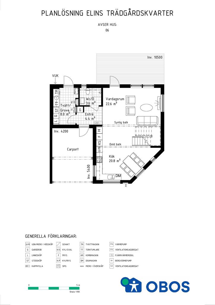 Bofaktablad friliggande Hus 6 entréplan