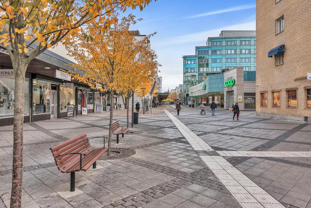 Närliggande centrum med inomhusgalleria