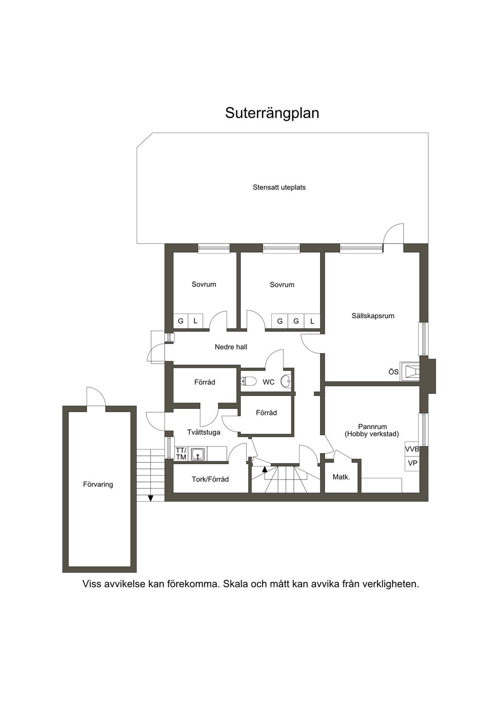 Suterrängplan, skiss