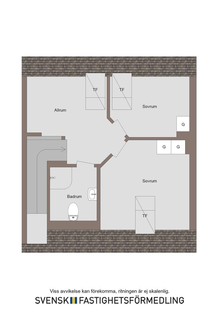 Planlösning lägenhet 7 övervåning