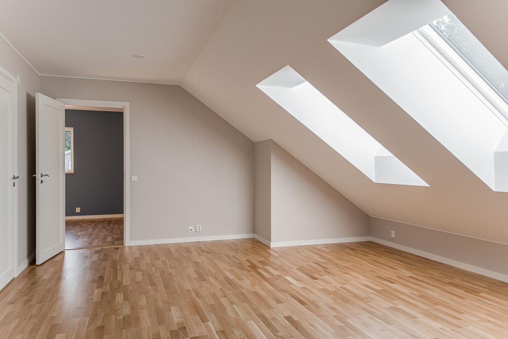 Vardagsrum ovanvåning. Observera att bilderna är fotade i ett annat hus som uppförts. Planlösning avviker mot exempelhuset.