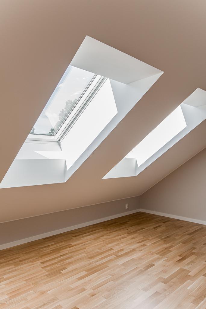 Vardagsrum på ovanvåning. Observera att bilderna är fotade i ett annat hus som uppförts. Planlösning avviker mot exempelhuset.