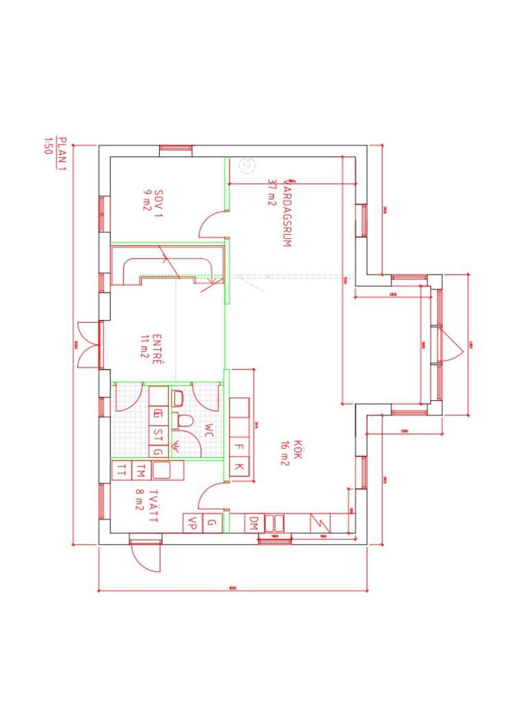 Planritning entréplan hustyp 3