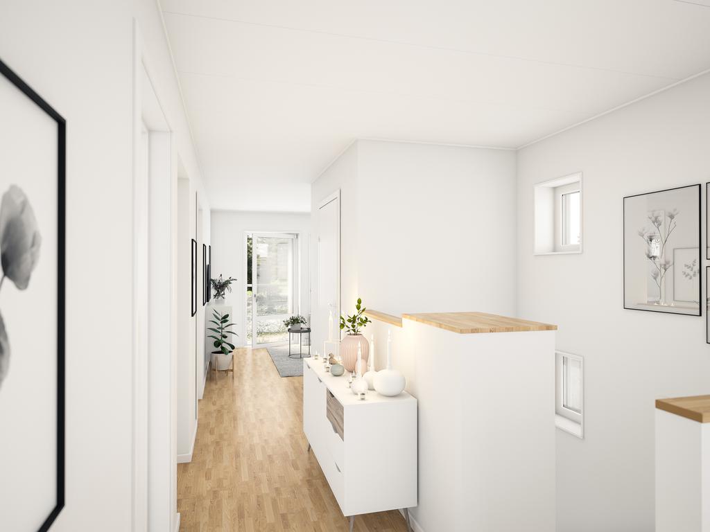 Hall övre plan, fotomontage.