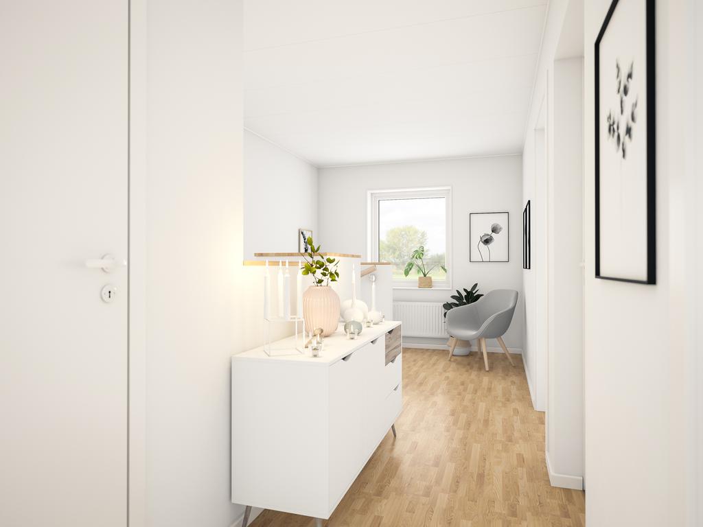 Hall mot läshörna, fotomontage.