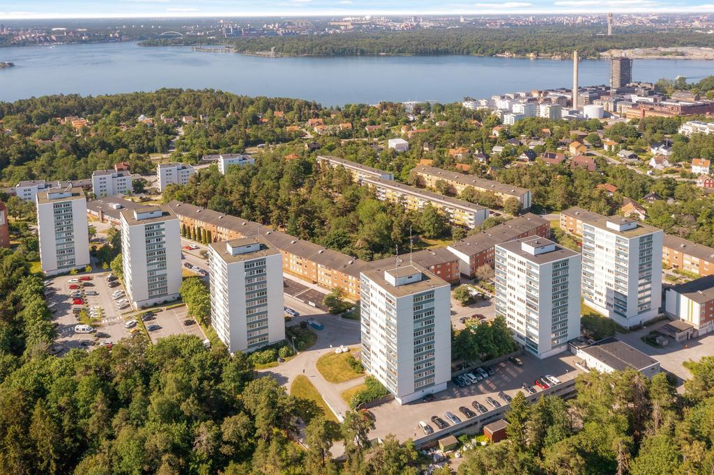 Området från ovan med Lilla Vårtan i fonden