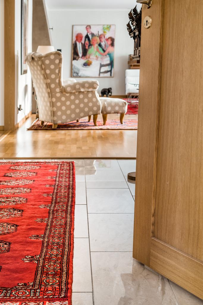 Vackert klinkergolv i hallen