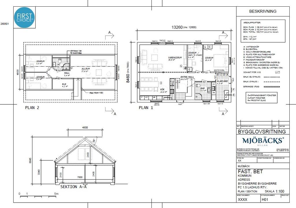 Planritning exempelhus
