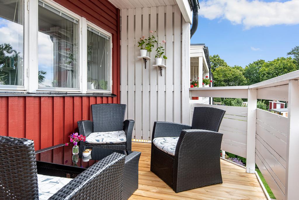 Balkongen som nås från vardagsrummet