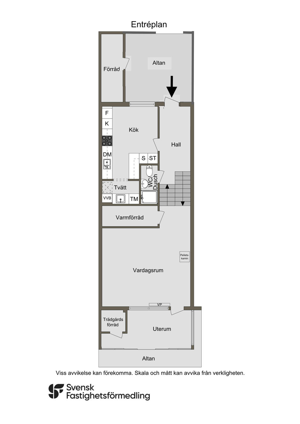 Planlösning Entréplan och våning 1