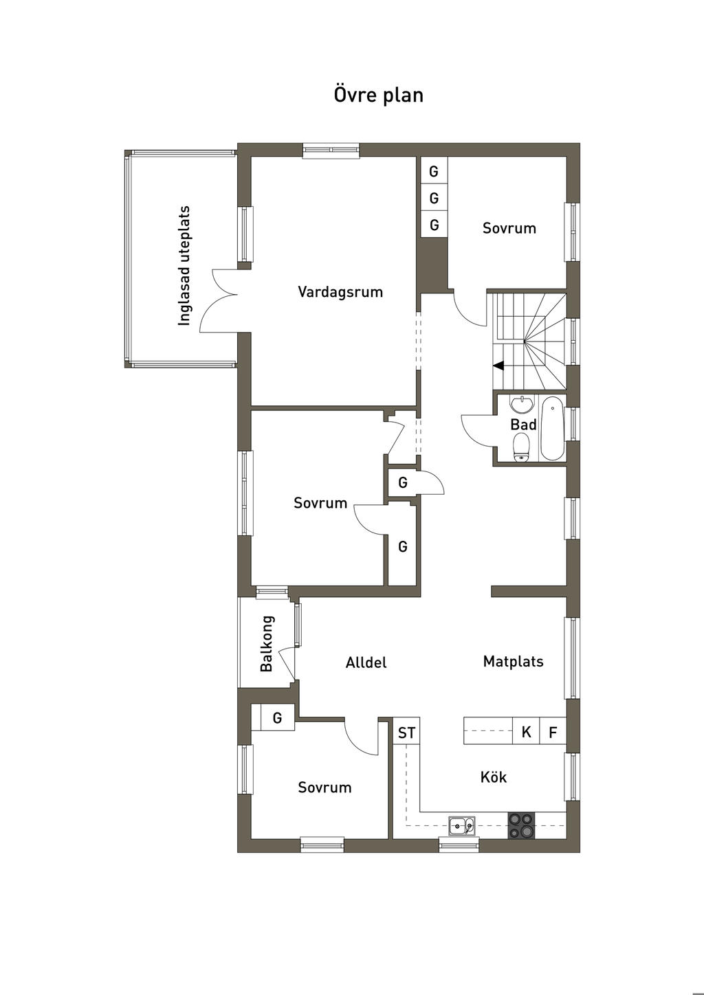 Planlösning övre plan