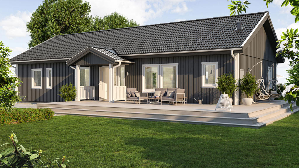 Exempelbild/rendering av hur det färdiga huset kan komma att se ut.