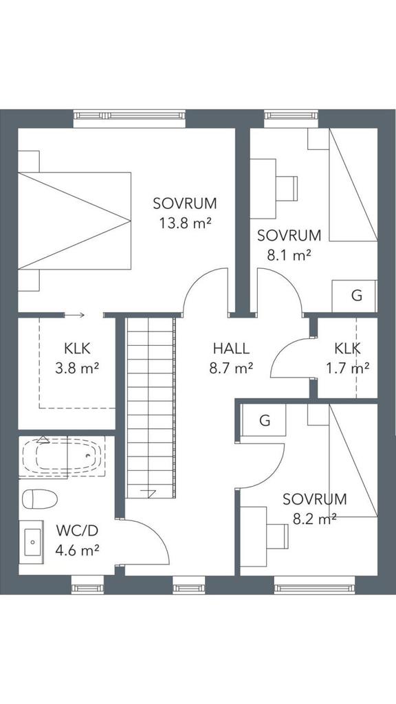 Planlösning Övre plan