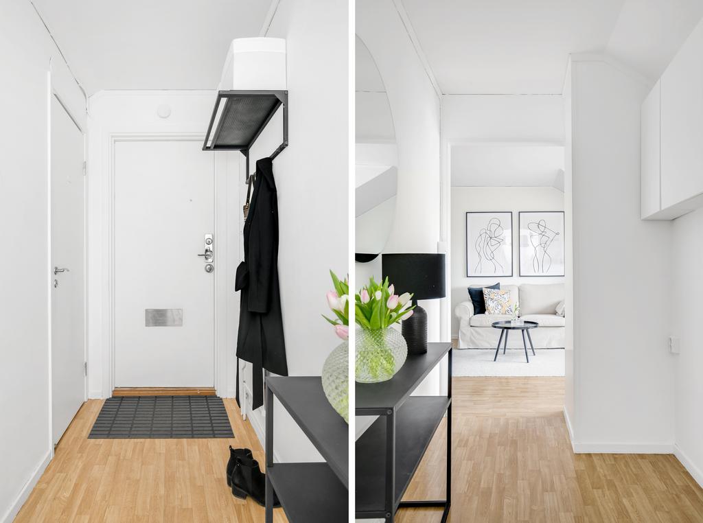 Entréhall med parkettgolv